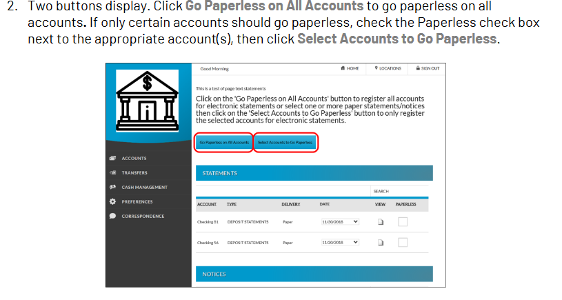 Click Go Paperless On All Accounts